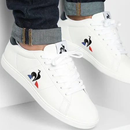 Le Coq Sportif men's court shoes- optical white/dress blue